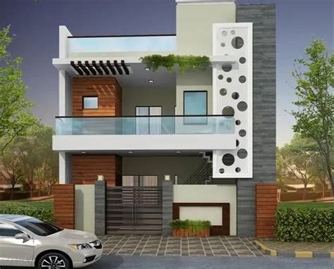 Duplex House Elevation Design Sq Yards Bhk Simplex House Plan