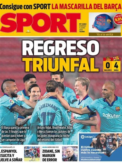 La Portada Del Diario Sport 14 06 2020