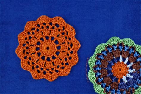 Crochet Small Round Motif Blueraindrops Arts And Crafts