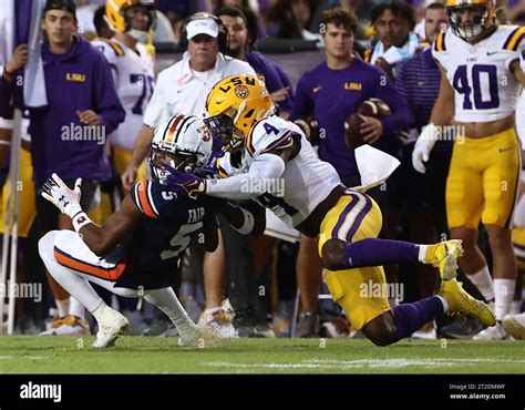 Lsu Tigers Linebacker Harold Perkins Jr 4 Tackles Auburn Tigers Wide Receiver Jay Fair 5