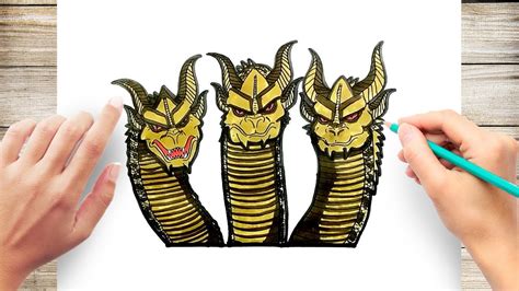 How To Draw King Ghidorah Youtube