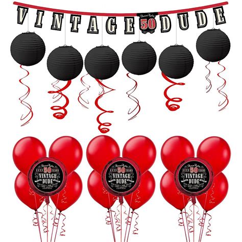 Vintage Dude 50th Birthday Decorating Kit With Balloons Party City