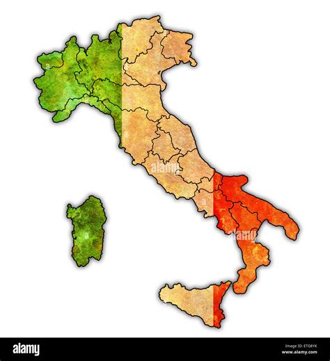 Carte des regions d italie Banque d images détourées Alamy