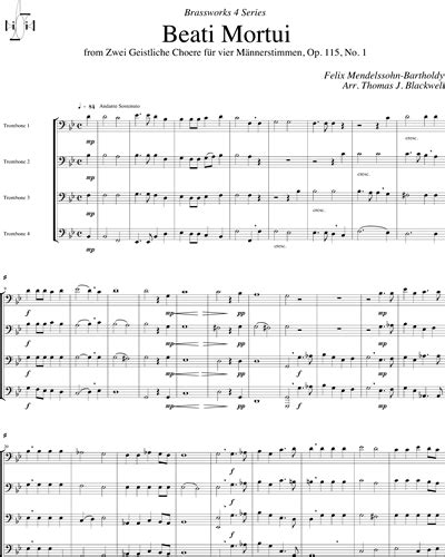 Beati Mortui Op 115 No 3 Full Score Sheet Music By Felix Mendelssohn