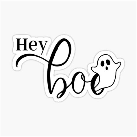 "funny hey boo, cute, halloween, hello halloween, spooky, hey boo" Sticker for Sale by ...