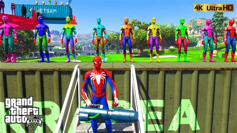 Gta 5 Epic Ragdolls Spiderman Spiderman Vs Super Heros Jump Fails