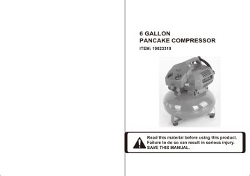 6 GALLON PANCAKE COMPRESSOR | Manualzz