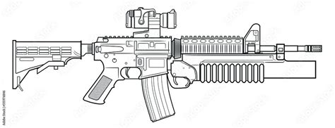 M4a1 Assault Rifle Drawing