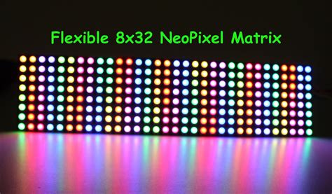 Flexible 8x32 Neopixel Ws2812b Rgb Led Matrix Demo Tech Arduino