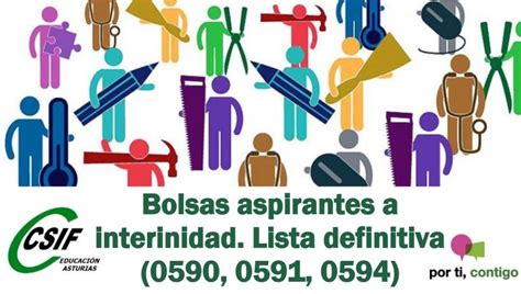 CSIF Bolsas Aspirantes A Interinidad Lista Definitiva 0590 0591 0594