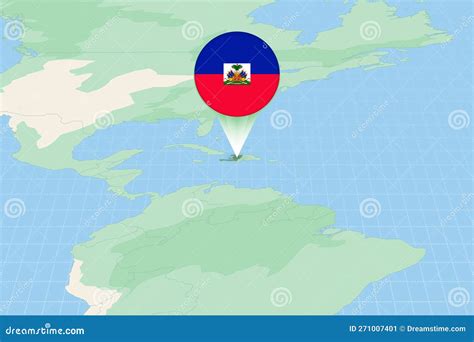 Map Illustration Of Haiti With The Flag Cartographic Illustration Of