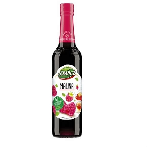 Łowicz Malina 400ml Sirop de framboise Boisson polonaise sans alcool