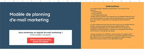 Planning de campagnes d e mails modèle gratuit sous Excel Google