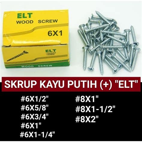 Jual Skrup Kayu Putih Elt Sekrup Galvanis Putih Sekrup Skrup