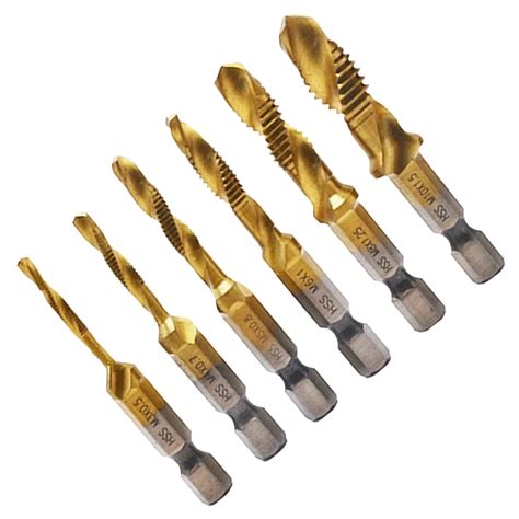 Pcs Set Hex Shank Hss Thread Spiral Screw Metric Composite Tap