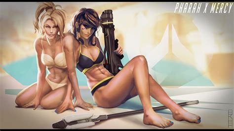 Mercy And Pharah Overwatch And 1 More Drawn By 4kh4 Danbooru