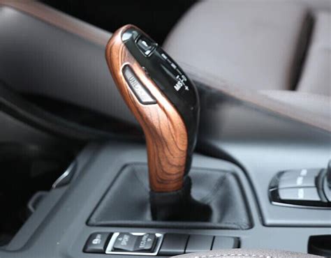 Fit For Bmw X F Brown Wood Grain Console Gear Shift Knob Cover