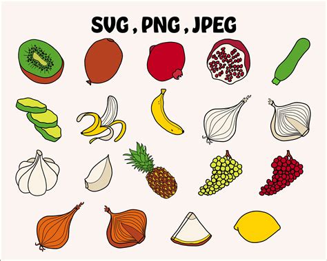 Fruit And Veg Svg Bundle Fruit Svg Tropical Fruit Svg Vegetables Svg