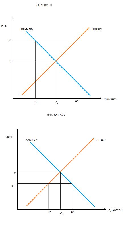 Supply And Demand Curve Surplus And Shortage