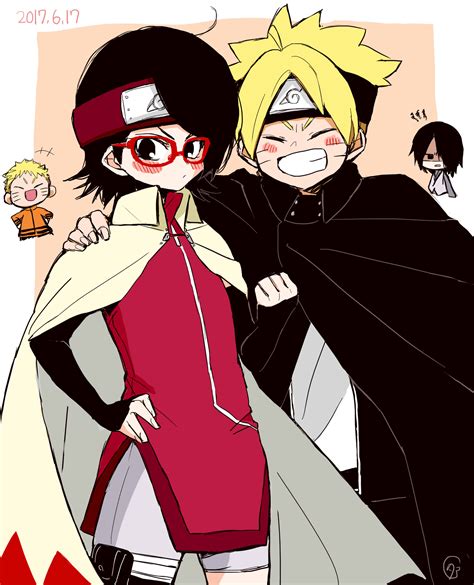 Uzumaki Naruto Uchiha Sasuke Uchiha Sarada And Uzumaki Boruto Naruto And 1 More Drawn By