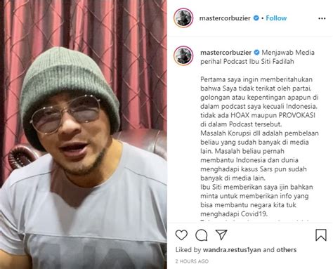 Klarifikasi Deddy Corbuzier Soal Wawancara Bareng Siti Fadilah Yang