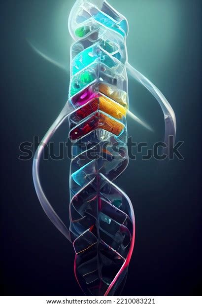 Dna Double Helix Chromosomes Beautiful Medical Stock Illustration