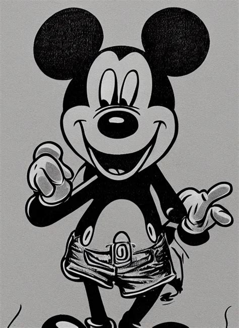 Detailed Portrait Of Mickey Mouse By Ed Roth Rat Fink Stable Diffusion