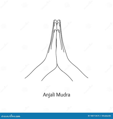 Anjali Mudra Hand Spirituality Hindu Yoga Of Fingers Gesture