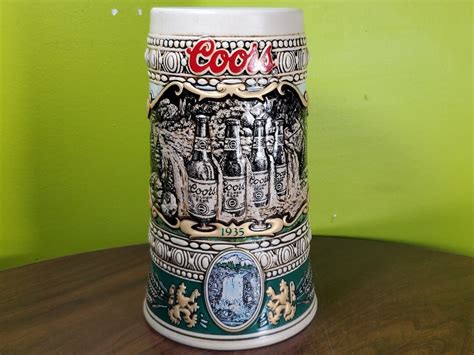 Vintage Ceramic German Style Beer Stein Mug Coors Bottles Etsy