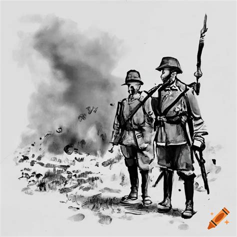 Sketch Depicting The First World War On Craiyon