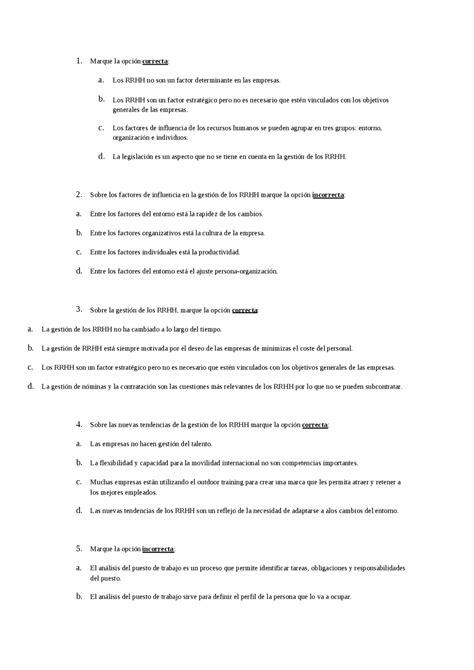 Examen De Rrhh Mayo 2015 Exámenes De Relaciones Laborales Y Recursos