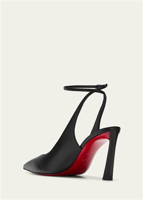 Christian Louboutin Condora Leather Red Sole Ankle Strap Pumps