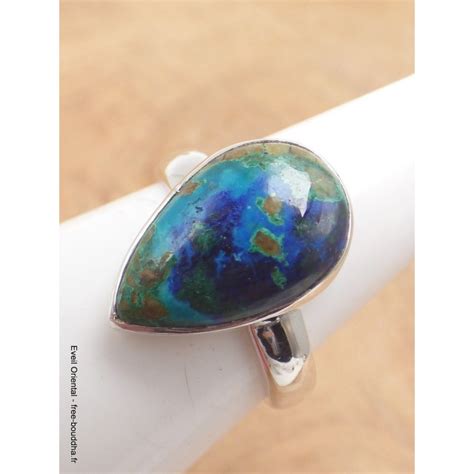 Bague Argent Azurite Boulder Taille 63