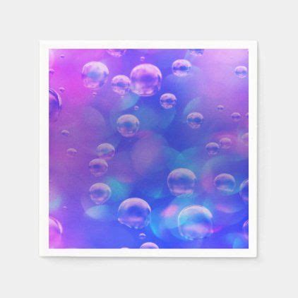 Cute Napkins Zazzle Blue And Purple Cute Bubbles