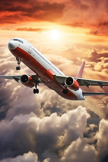 Premium Photo Commercial Airplane Jetliner Flying Above Dramatic