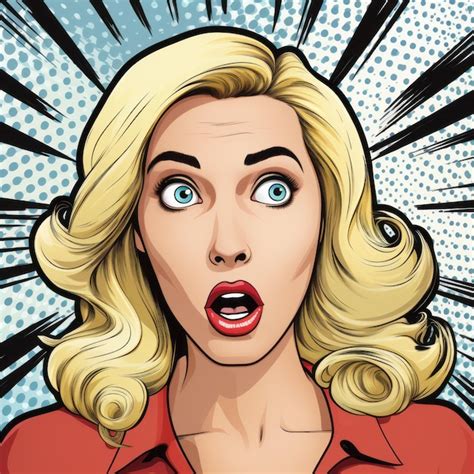 Premium Photo Shocked Blonde Woman In Pop Art Style Detailed Illustration By Bryan Hitch