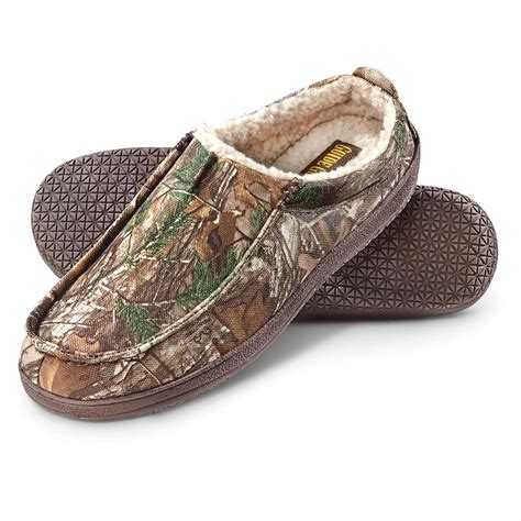 Guide Gear Deer Camp Men S Camo Moccasins Slippers At