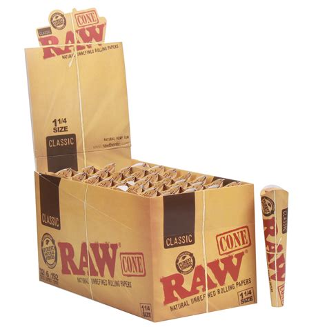 Raw Classic Cones 1 25 6 Pk 32 Ct Display Uns Wholesale