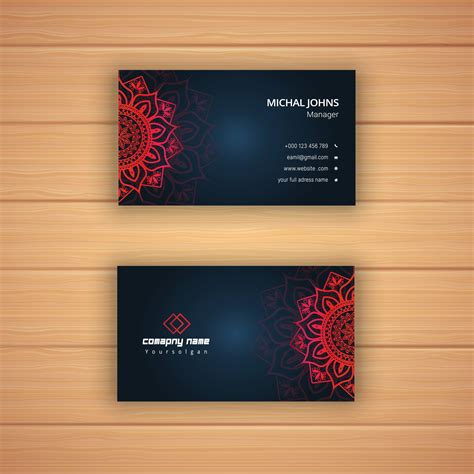 Luxury Business Card Design Red Colure Beautiful Vector Card Business Cards Vintage Decorative