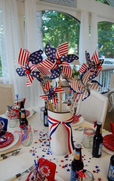 Patriotic Holiday Table Decor 4th Of July Decorations 4th Of July