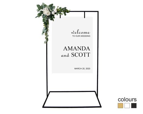 Sign Stand Welcome 5x3 Black Signage Stand Wedding Sign Stand