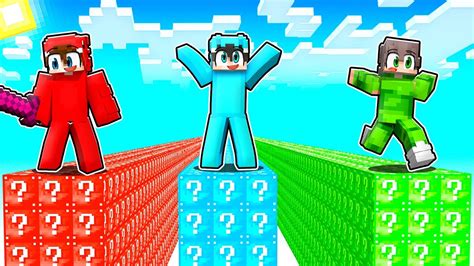 GRAMY w OGROMNY WYŚCIG LUCKY BLOCK w Minecraft YouTube