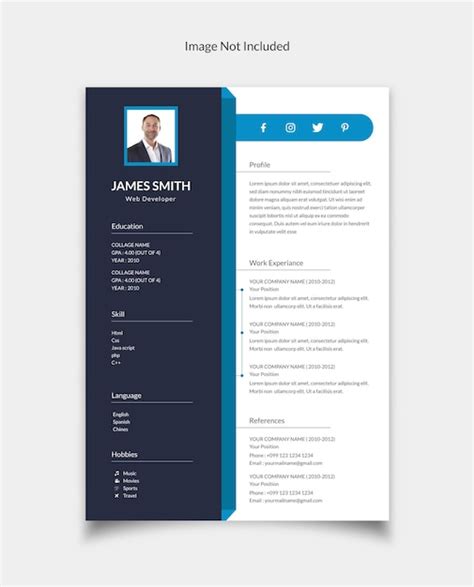 Premium Vector Cv Resume Curriculum Vitae Template Design For Web