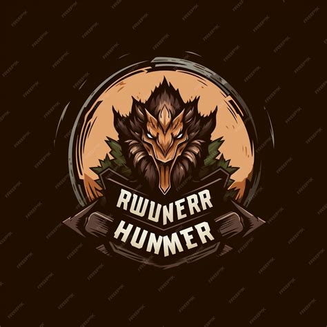 Premium AI Image | Cartoon monster hunter logo for a gaming brand