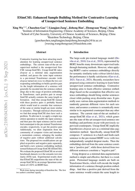 Esimcse Enhanced Sample Building Method For Contrastive Learning Of Unsupervised Sentence