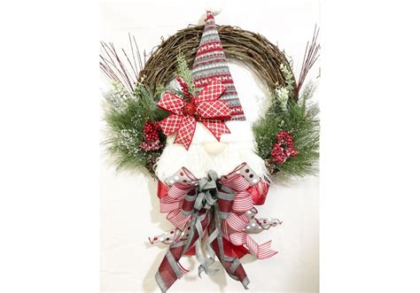 Whimsical Gnome Grapevine Front Door Wreath In Scarlet And Etsy