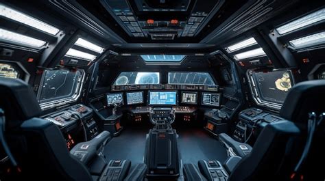 Premium AI Image Minimalist Spaceship Cabin Interior Generative AI