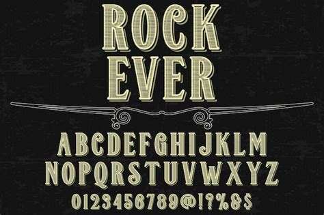 Premium Vector | Vintage alphabet alphabet font design rock ever