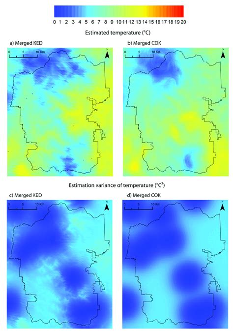 Estimated Temperature By Using A Weighted Average Of Kriging With