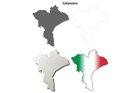 Catanzaro Outline Map Set Graphic by davidzydd · Creative Fabrica